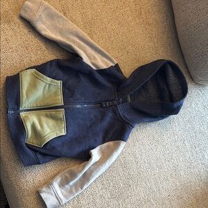 Navy and Tan Hooded Jacket